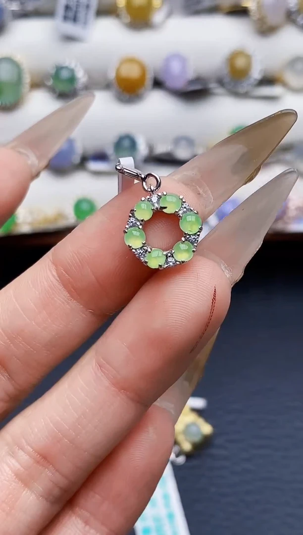 银S925镶嵌戒指翡翠4546