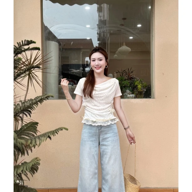 Sunshine【山茶梨香】简约精致时尚百搭韩系设计感精致夏季上衣