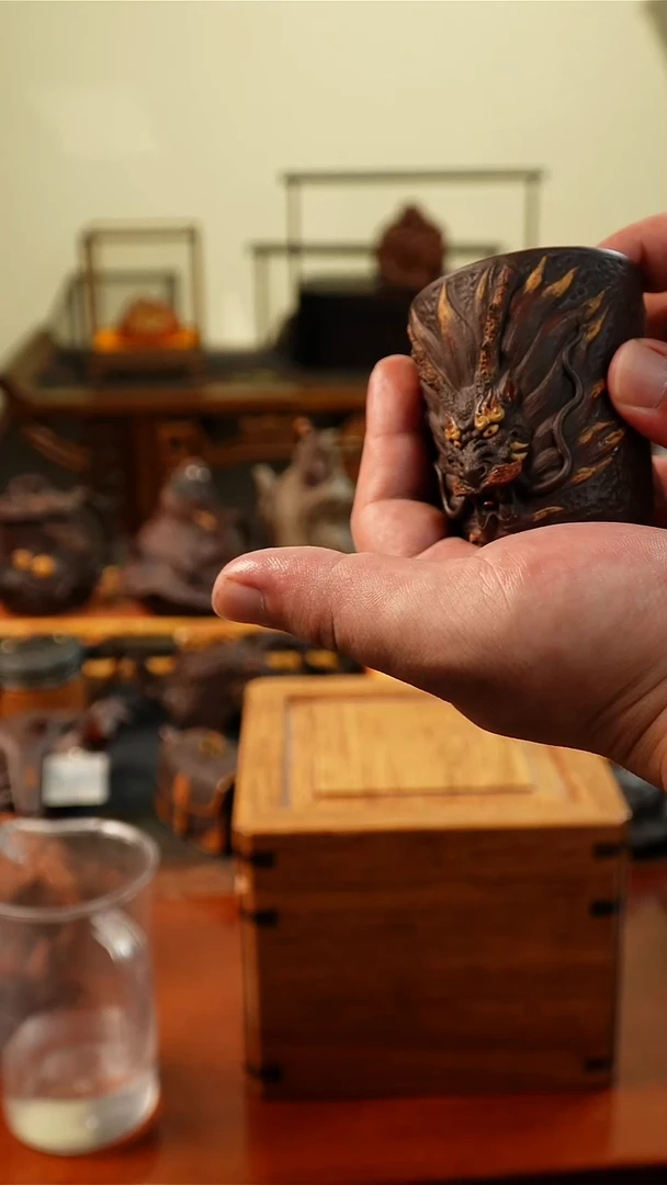 茶壶紫砂阳龙王杯脚后跟v