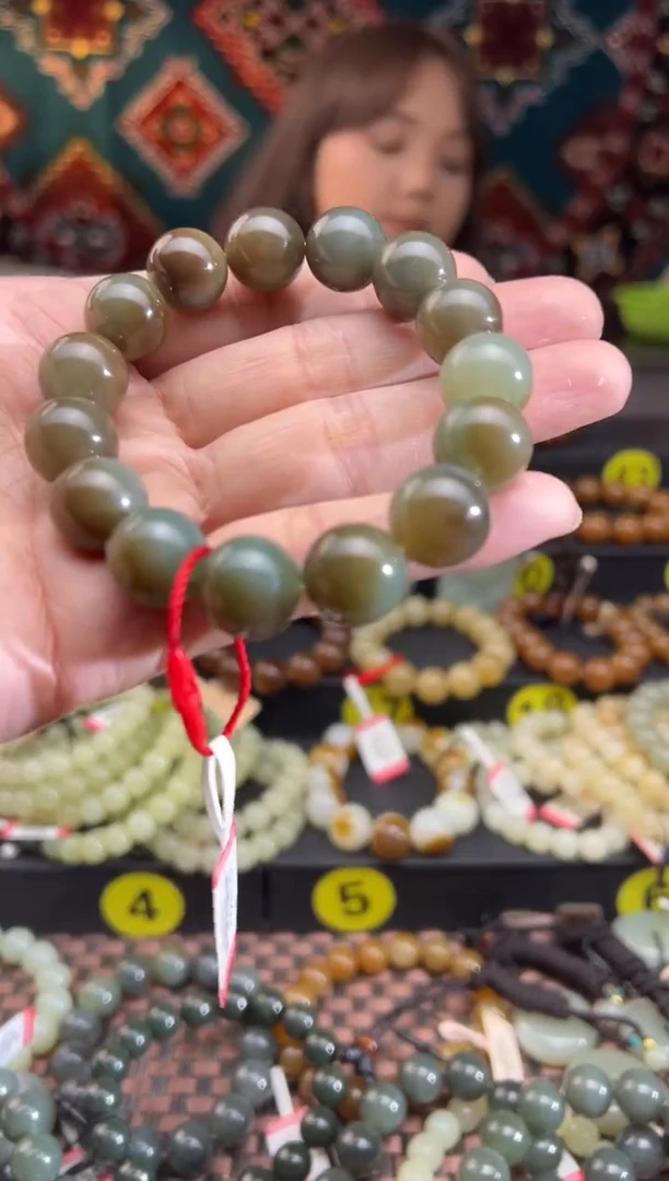 手串未镶嵌和田玉若羌料李保国矿双色手串卡14