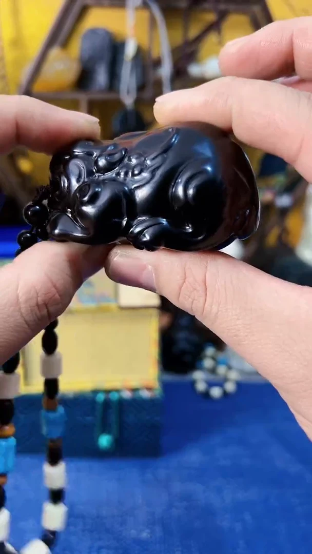 【闪购商品】和田玉（墨玉）挂件未镶嵌墨玉 貔貅把件 （飞铃文玩）