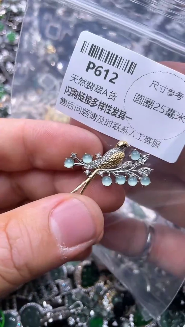【闪购商品】翡翠颈饰未镶嵌P612胸针