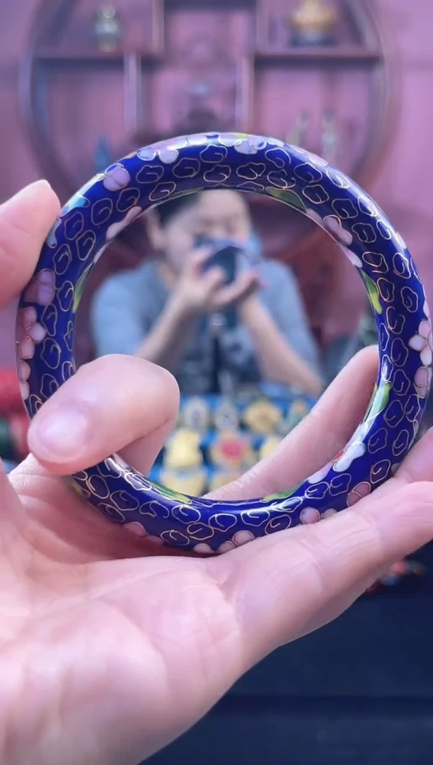 非遗技艺 景泰蓝 公主镯 55-62 宝蓝