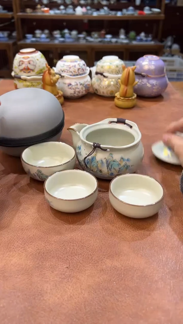真的很便宜会开片的旅行茶具