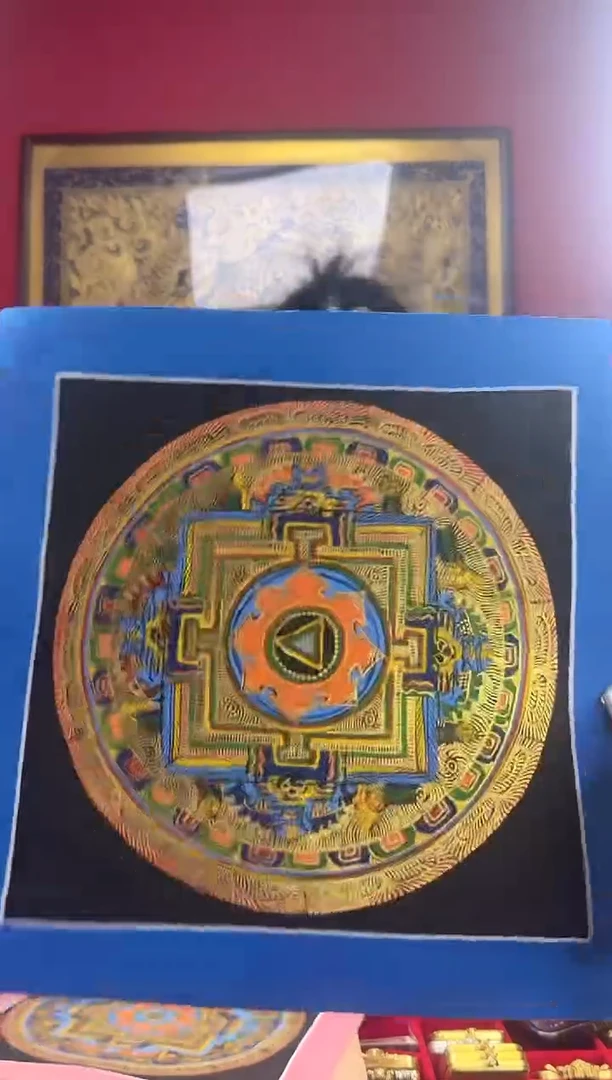 吊坠蓝色坛城-热贡纯手绘唐卡