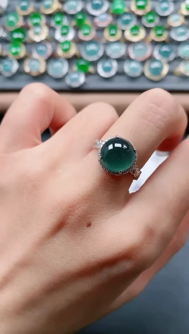 【闪购商品】翡翠戒指银S925镶嵌111111