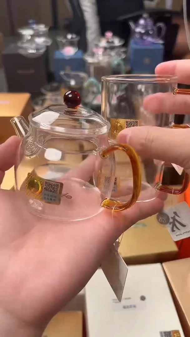 @@禾器晶彩言卿壶琥珀色+清禾杯琥珀2只