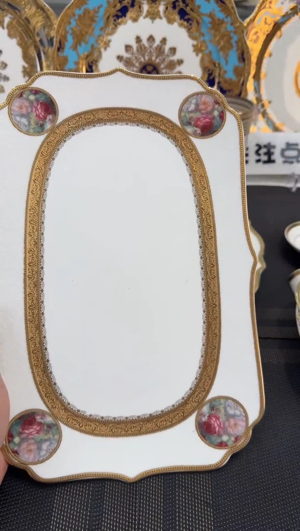 瓷片14英寸鱼盘 正品