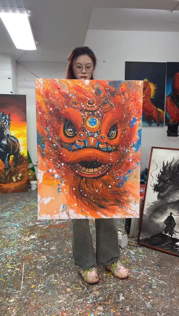 【闪购商品】丙烯画北北老师马差价加框