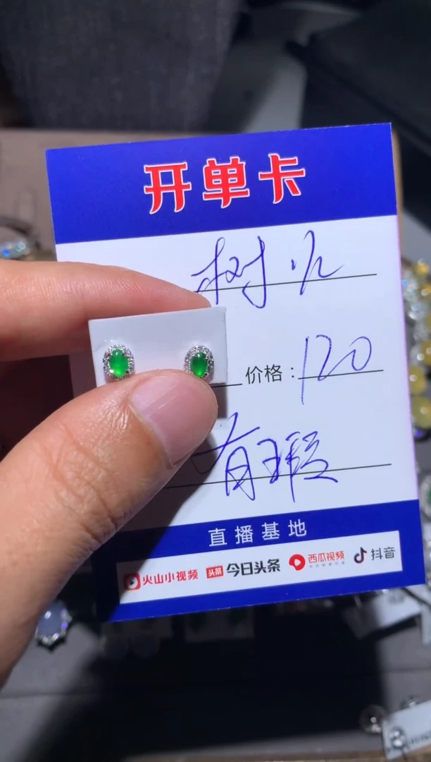 【闪购商品】翡翠耳饰银S925镶嵌 定向