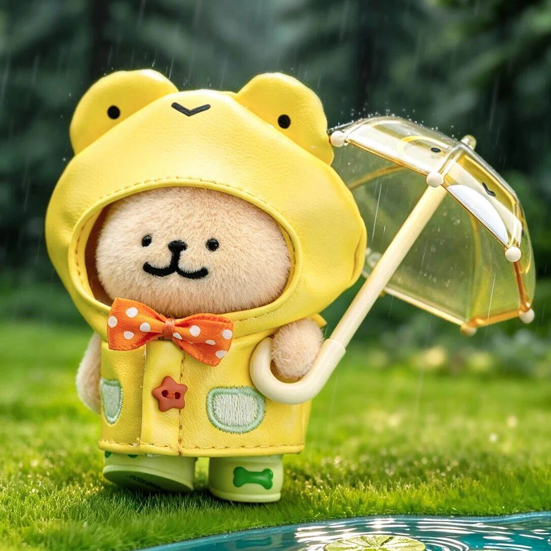 【新品代拆】线条小狗下雨天了怎么办雨衣可动盲盒可爱手办摆件