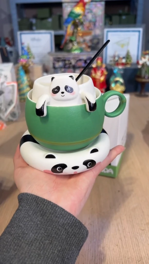 【闪购商品】杯23绿色熊猫办公杯
