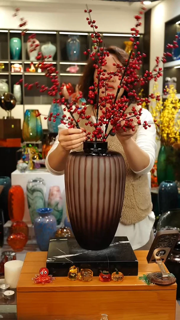 外贸花瓶尾货花瓶195  n115+冬青4支10叉