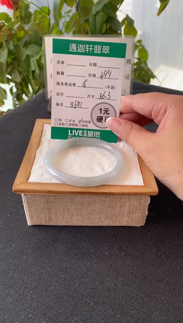未镶嵌手镯翡翠56.3圈口 B691编码