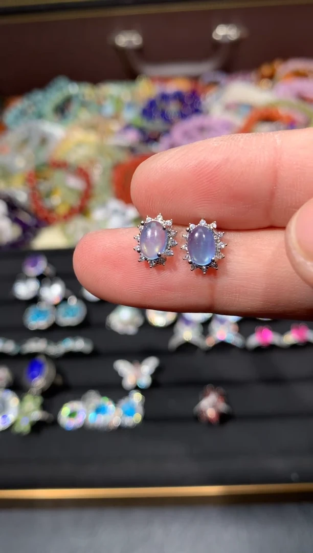 未镶嵌耳坠海蓝宝石P51【多样性发其一】