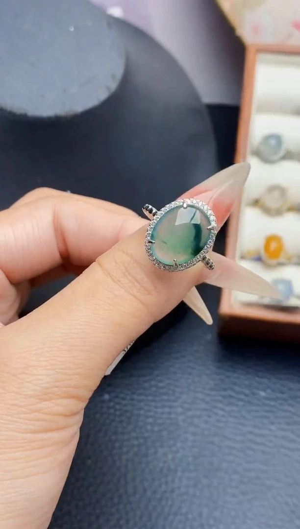 银S925镶嵌戒指翡翠1734