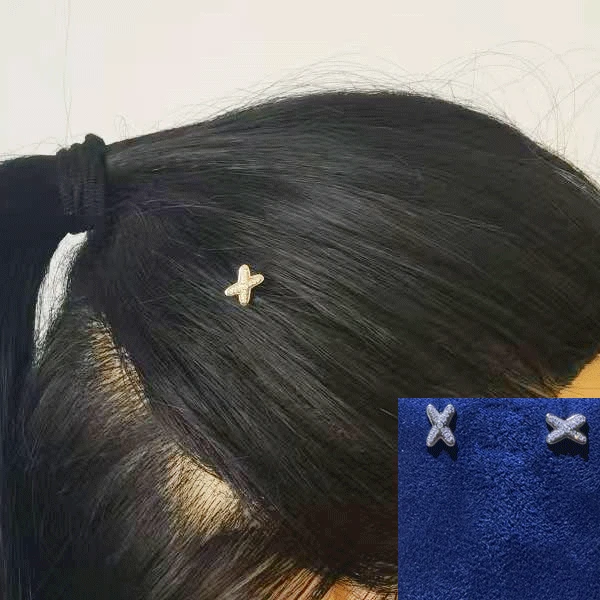 71-ED交叉X莫桑钻925银渡18K 发饰