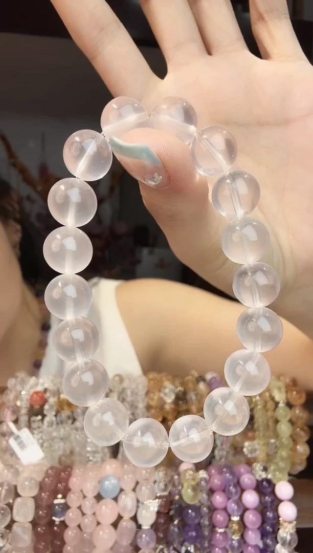未镶嵌手链水晶粉水晶手串