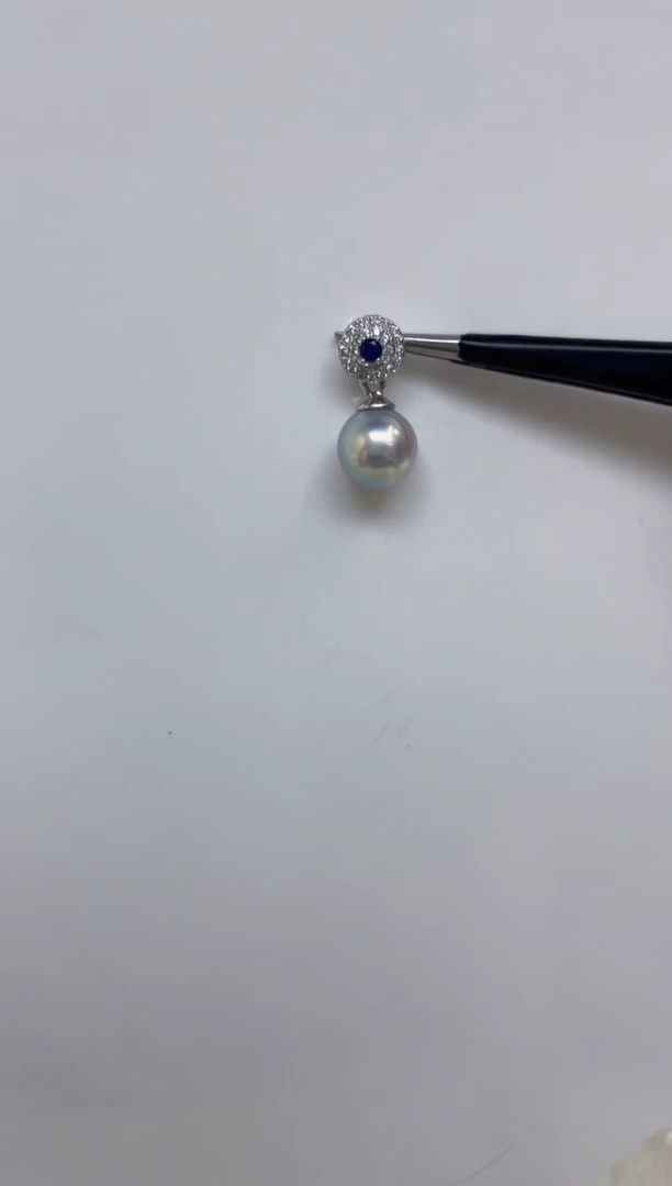 海水珍珠银S925镶嵌颈饰