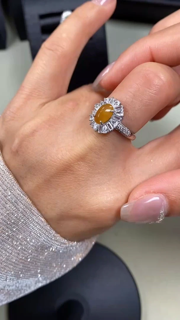 【闪购商品】翡翠戒指银S925镶嵌8723