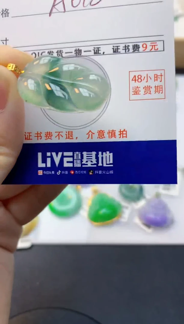 颈饰18K金镶嵌翡翠天然缅甸A货翡翠