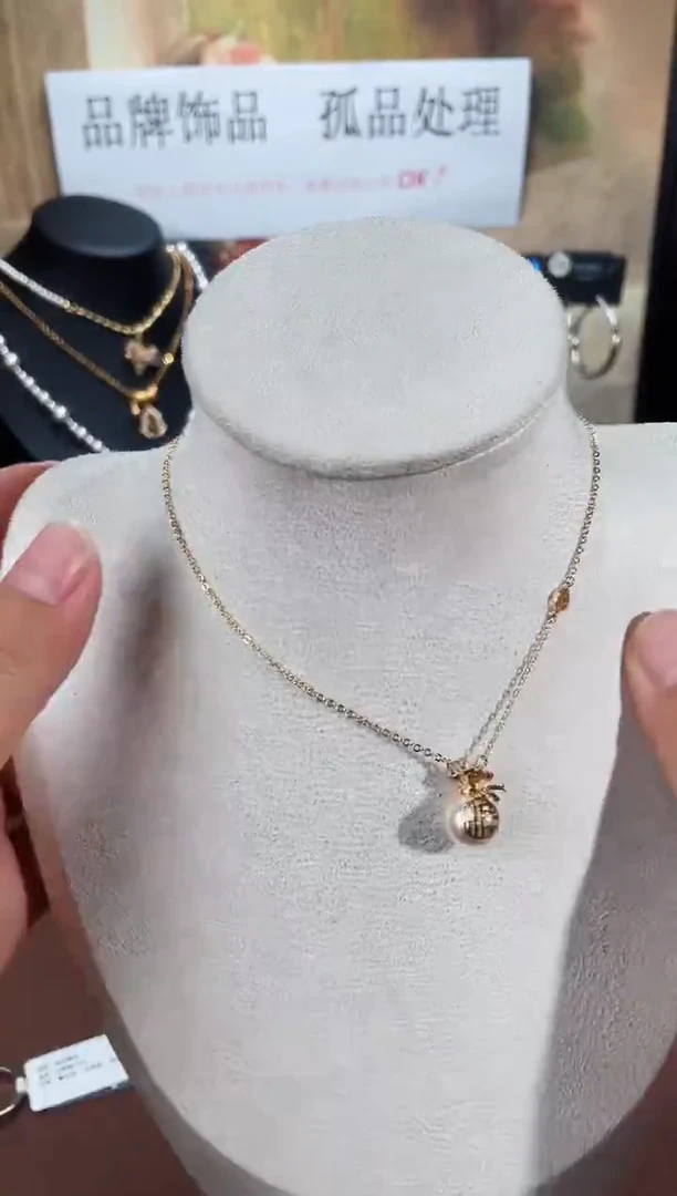 合金925银锆石项链7532