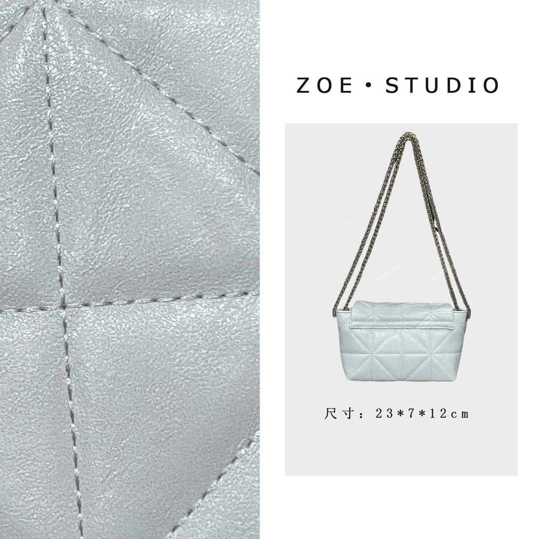 【佐伊甄选】QYX-81504-天青蓝轻奢女士时尚百搭小众单肩腋下挎包