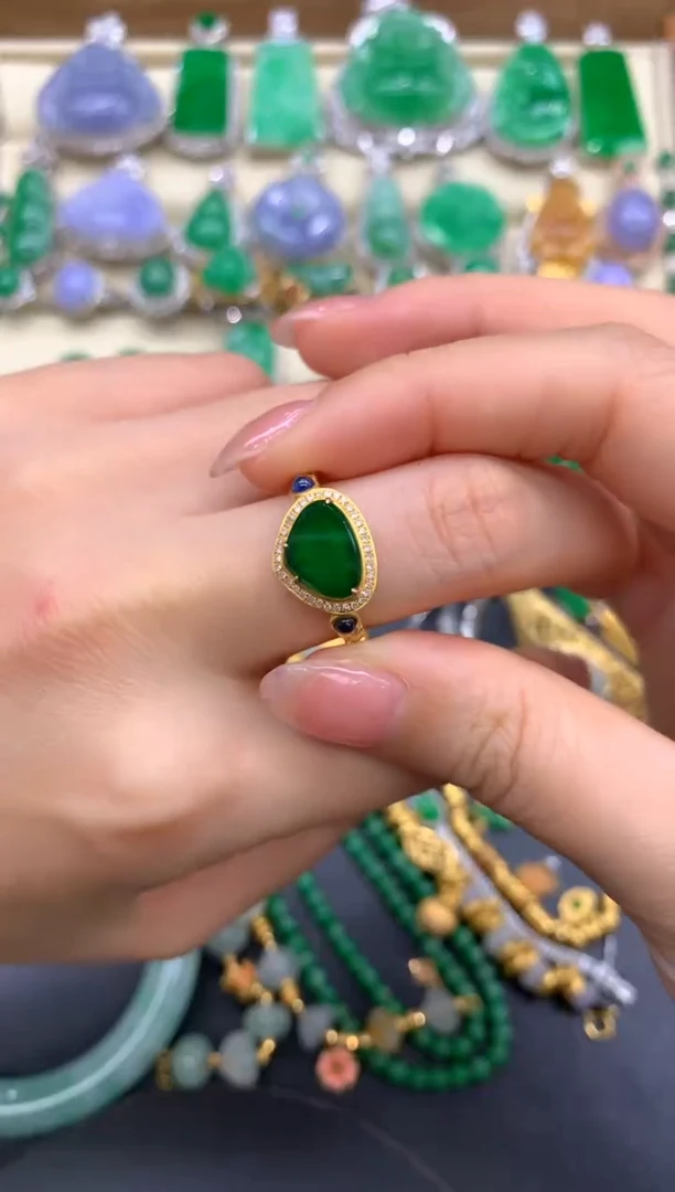 【闪购商品】翡翠戒指18K金镶嵌296-中国好珍宝