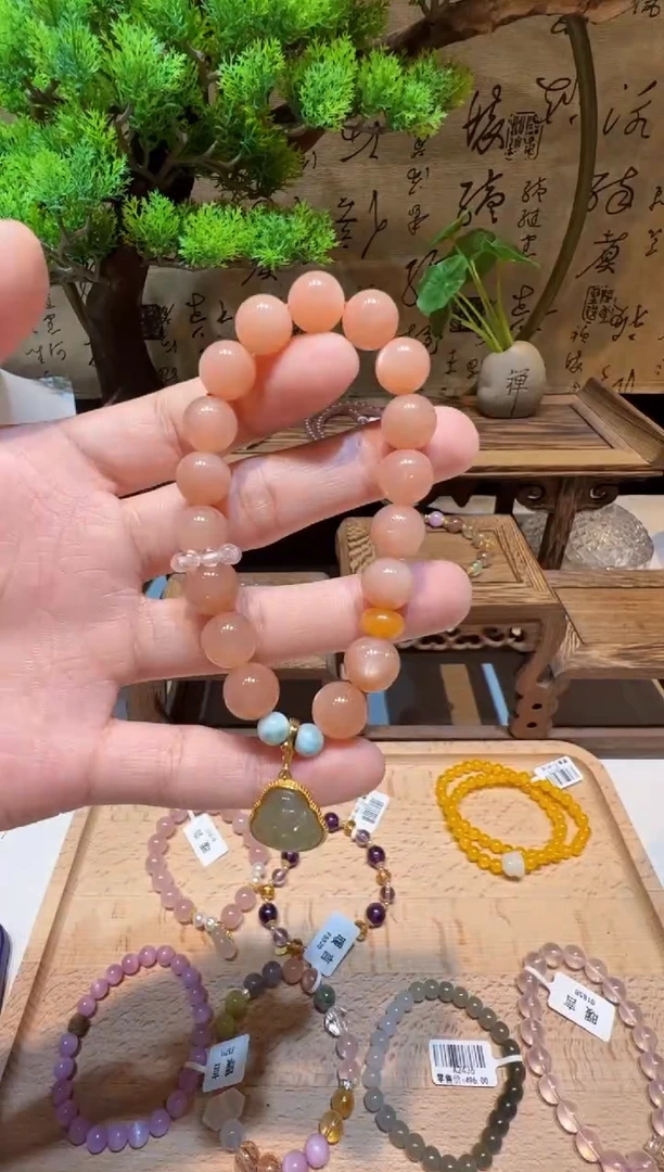 未镶嵌手串长石手饰@@
