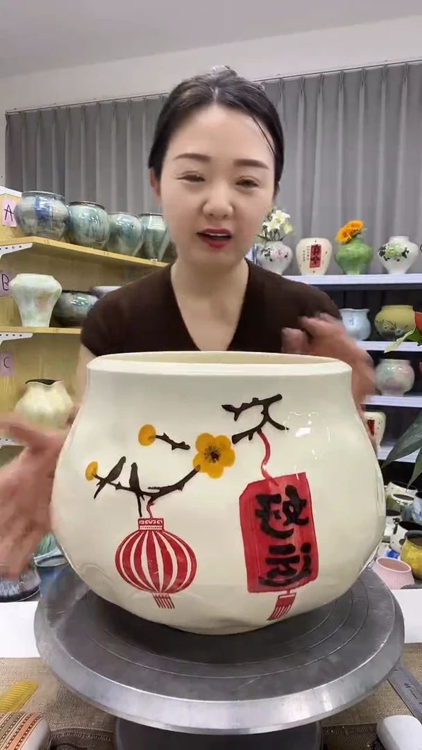 【10.15】陶瓷花盆直播  口径     高度