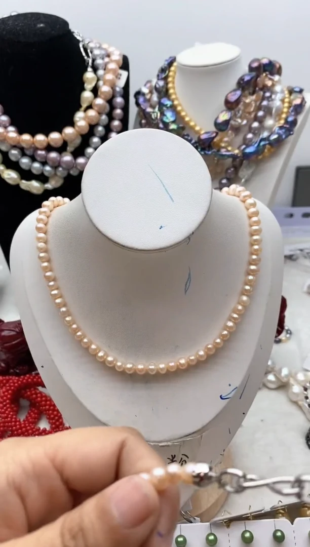 【闪购商品】淡水珍珠颈饰钛钢40