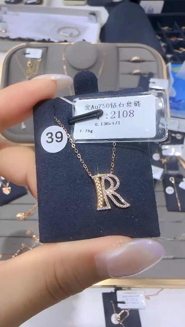 颈饰18K金镶嵌钻石18K金套链1750