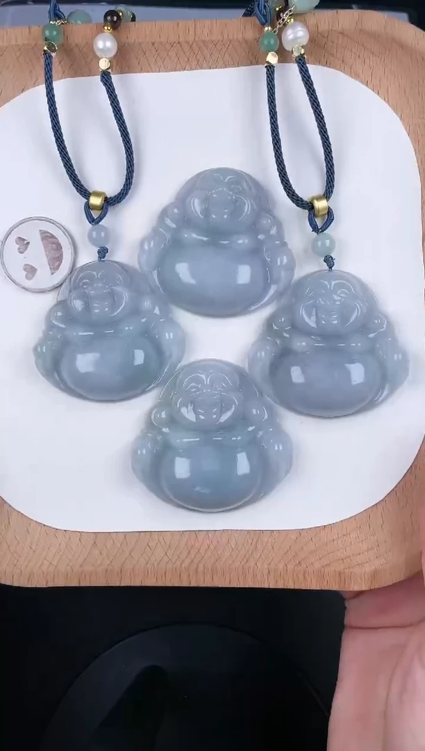 翡翠未镶嵌颈饰LC023翡翠细油蓝大佛+送同款绳子（多样性发其一）