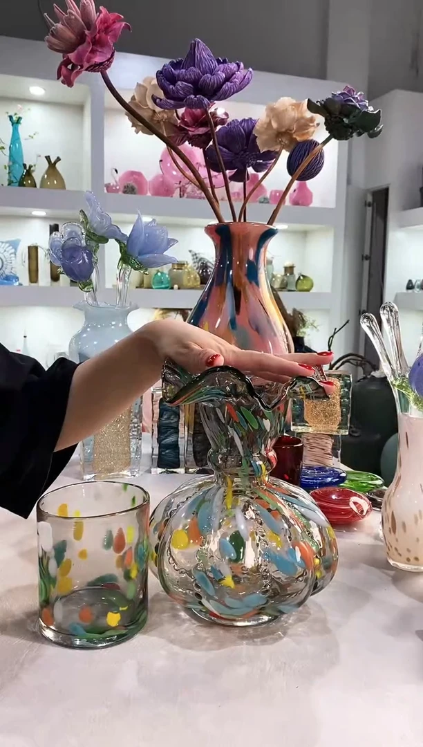 慕忆家手作琉璃花瓶微瑕一套