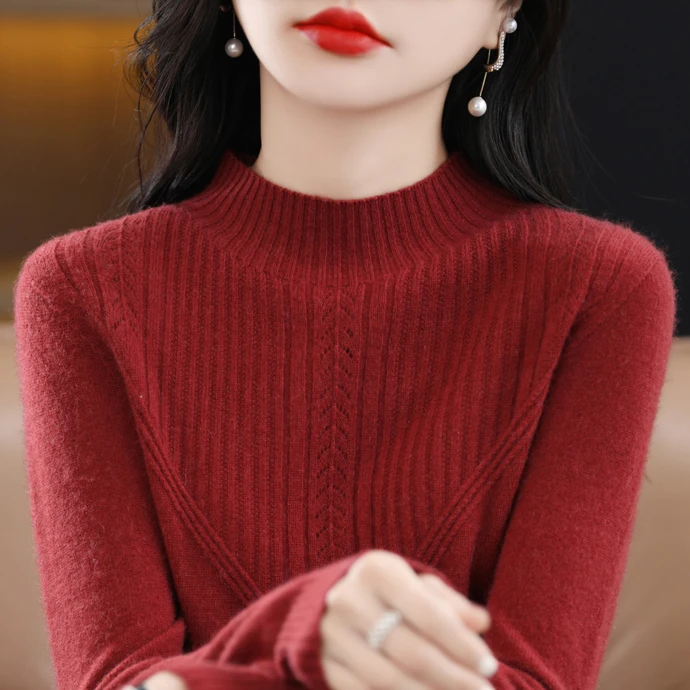 断码清 超漂亮 钻石花型 羊毛衫女100%纯羊毛一线成衣打底衫毛衣