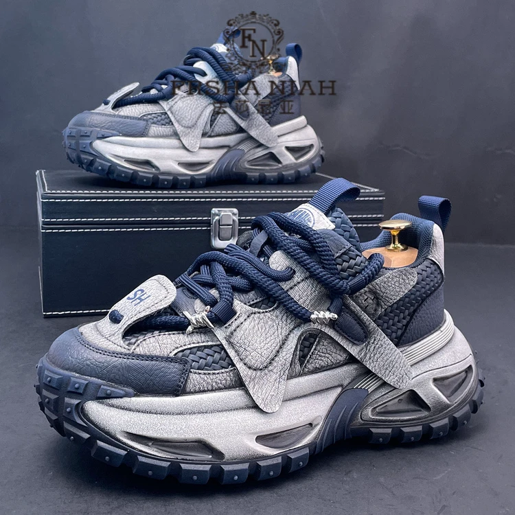 法莎尼亚老爹鞋男士厚底秋季时尚潮流复古运动休闲鞋百搭内增高鞋