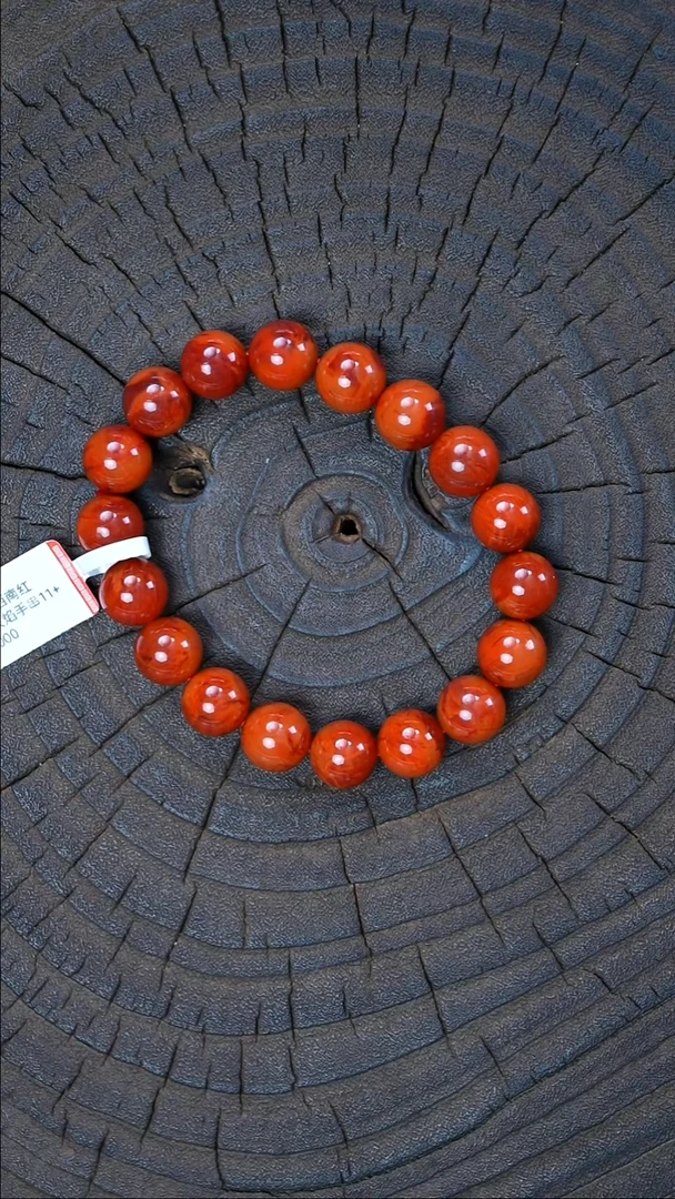 未镶嵌手串南红玛瑙北***流无胶无裂瓦西原矿11mm+40g1099