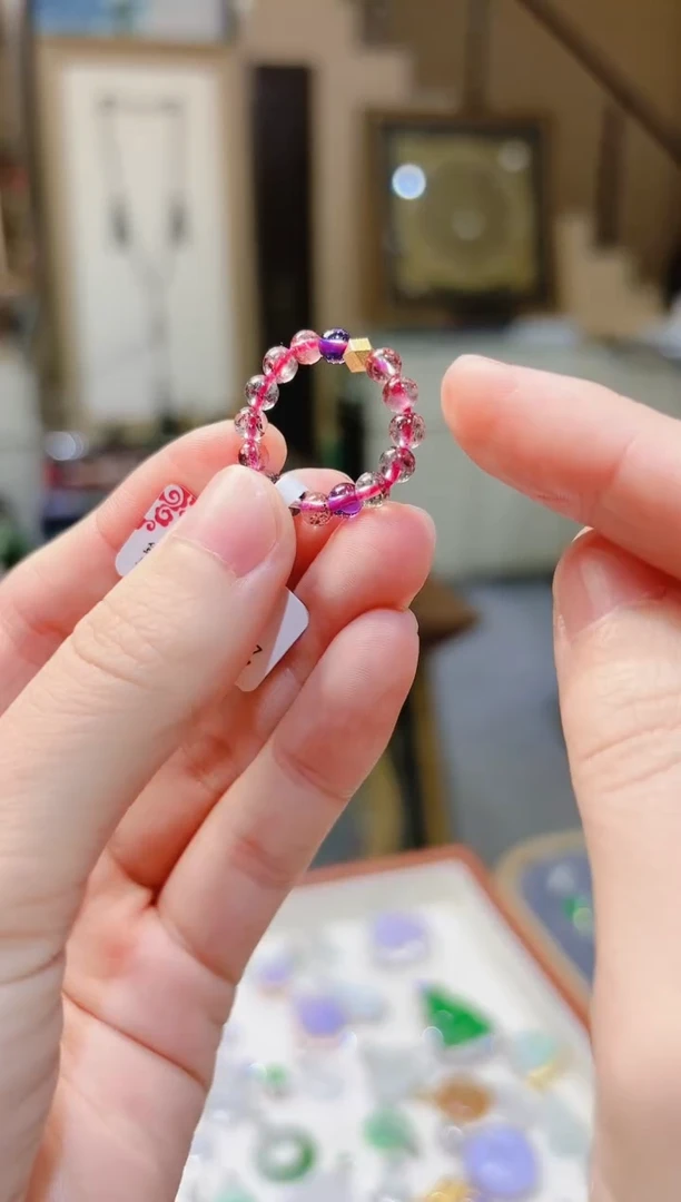 【闪购商品】水晶戒指18K金镶嵌超七指环