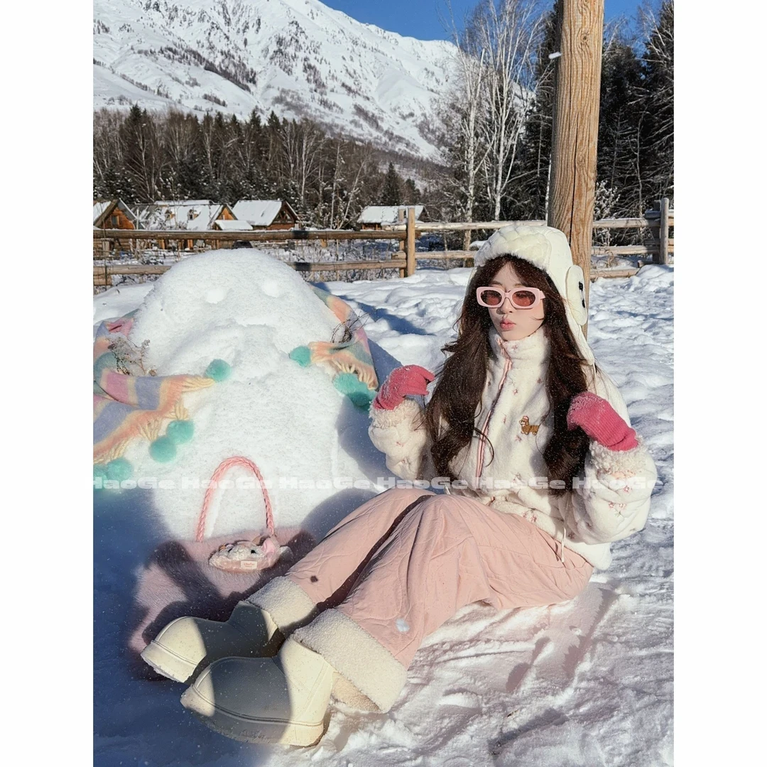 浩哥严选●冬日草莓HGQ5XXK4746A休闲裤预宽松加厚保暖甜美秋冬季