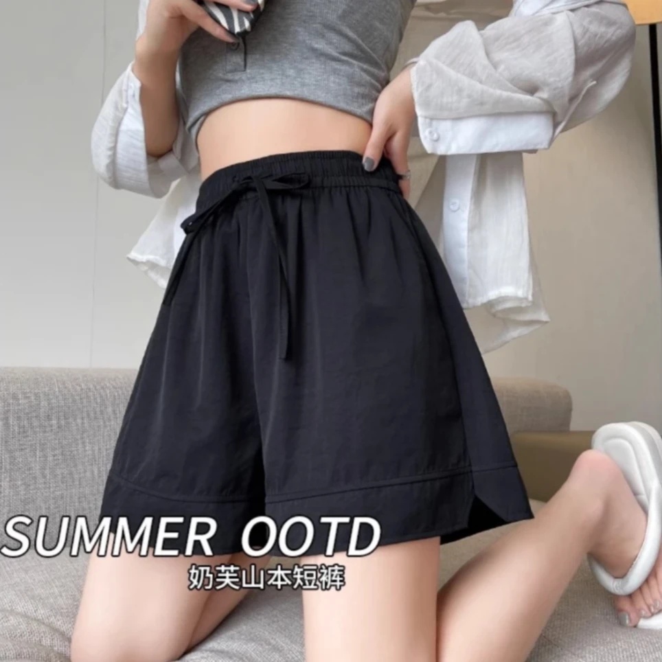 【破价】夏季新款运动女士短裤宽松高腰开叉新款休闲五分裤山本阔腿