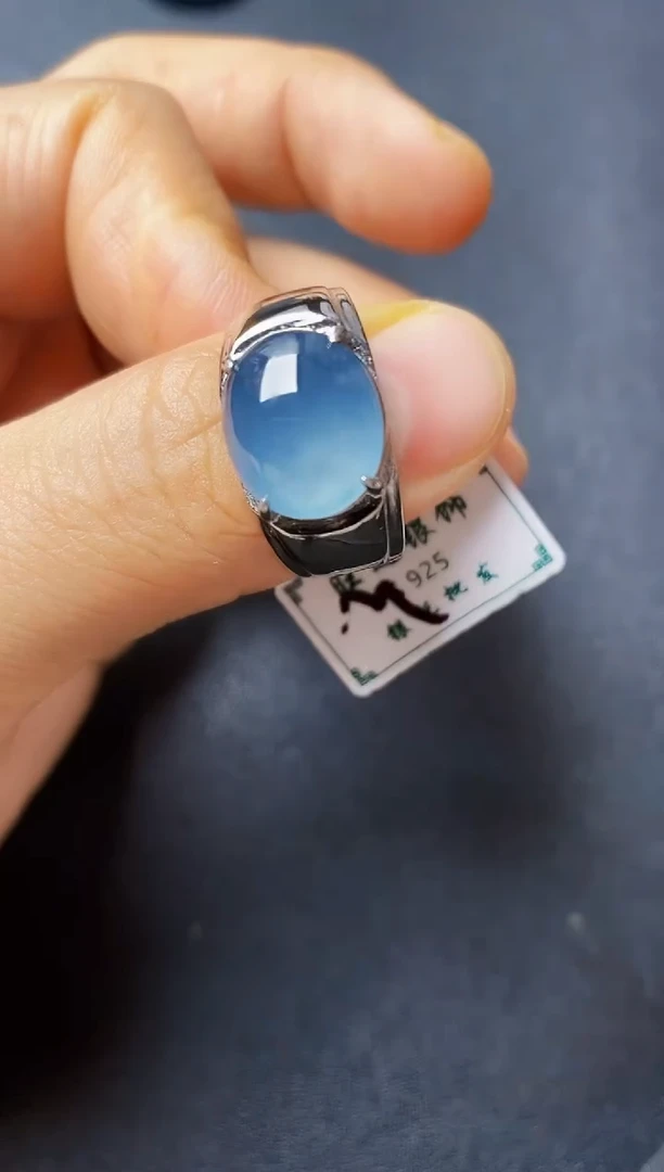 银S925镶嵌戒指翡翠22222