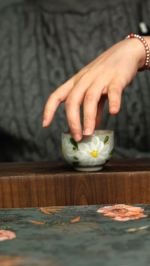 杯釉下彩手工手绘同款陶器