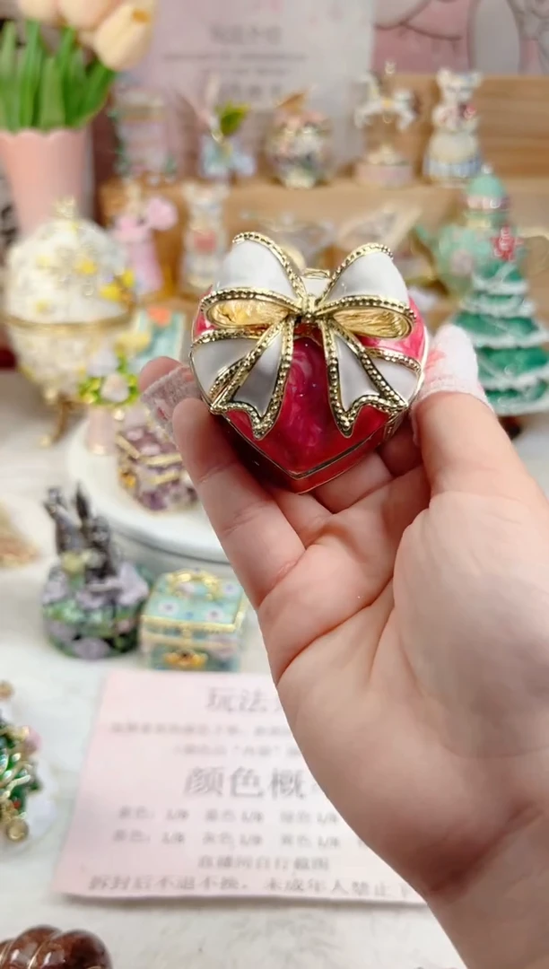 合金珐琅彩首饰盒摆件