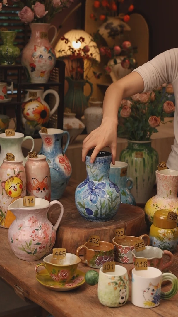 陶瓷景德镇设计师手作花器摆件侘寂风431