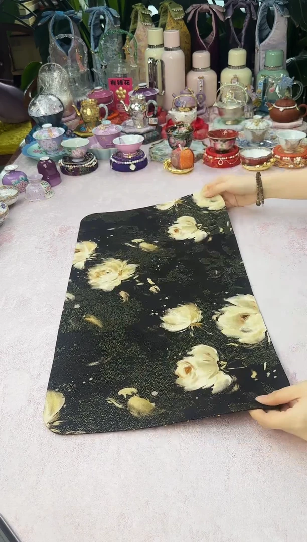 24油画玫瑰花茶席现货