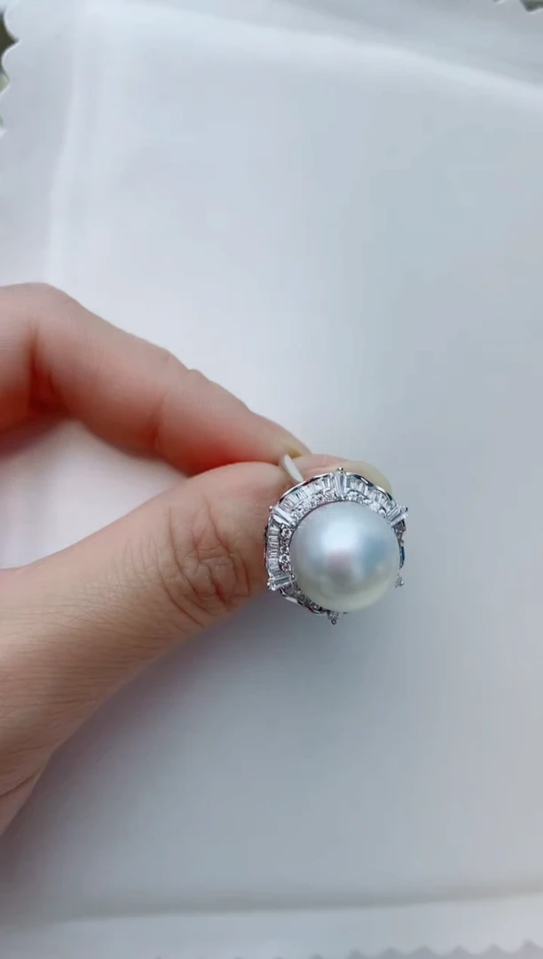 海水珍珠银S925镶嵌戒指A27