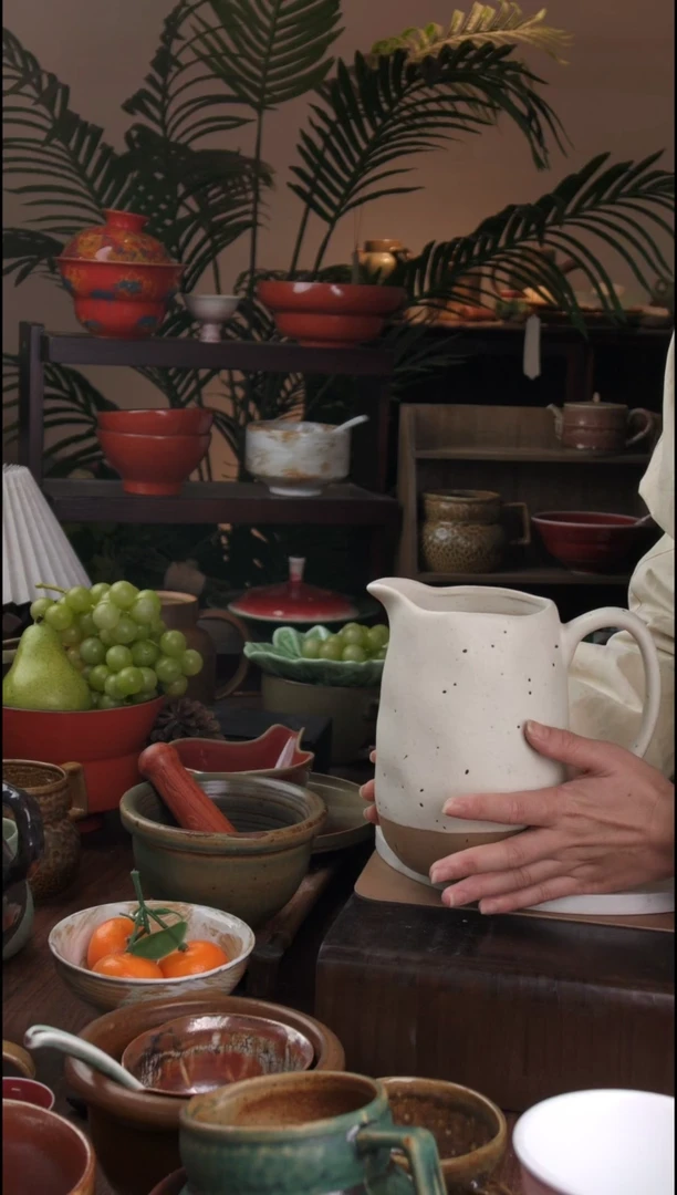 碗景德镇手工高温餐具白奶壶