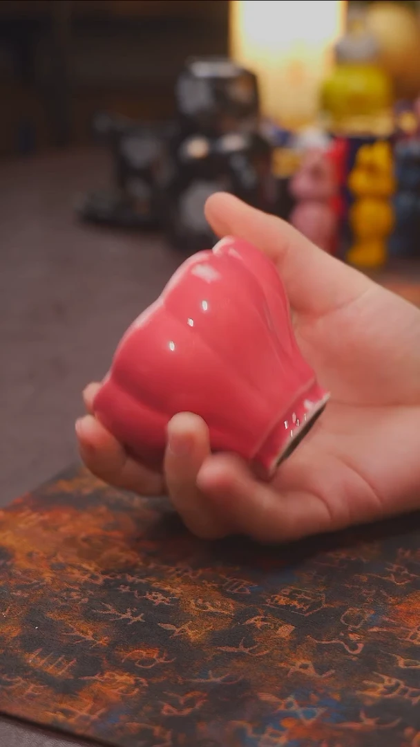 茶杯紫砂【宜景窑冰梅粉系列】曼陀罗