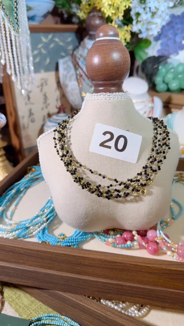 项链合金尖晶石20 黑编织