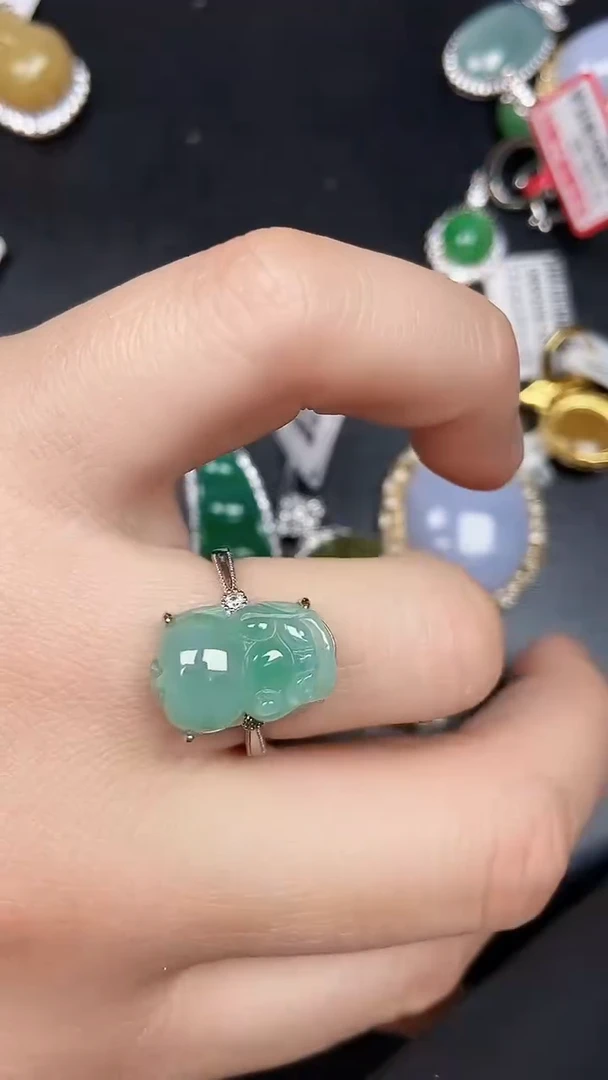 银S925镶嵌戒指翡翠3860